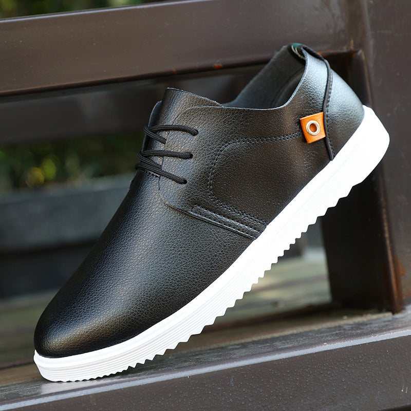 Casual leather shoes, breathable men's trendy board shoes
