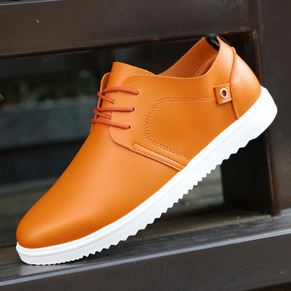 Casual leather shoes, breathable men's trendy board shoes