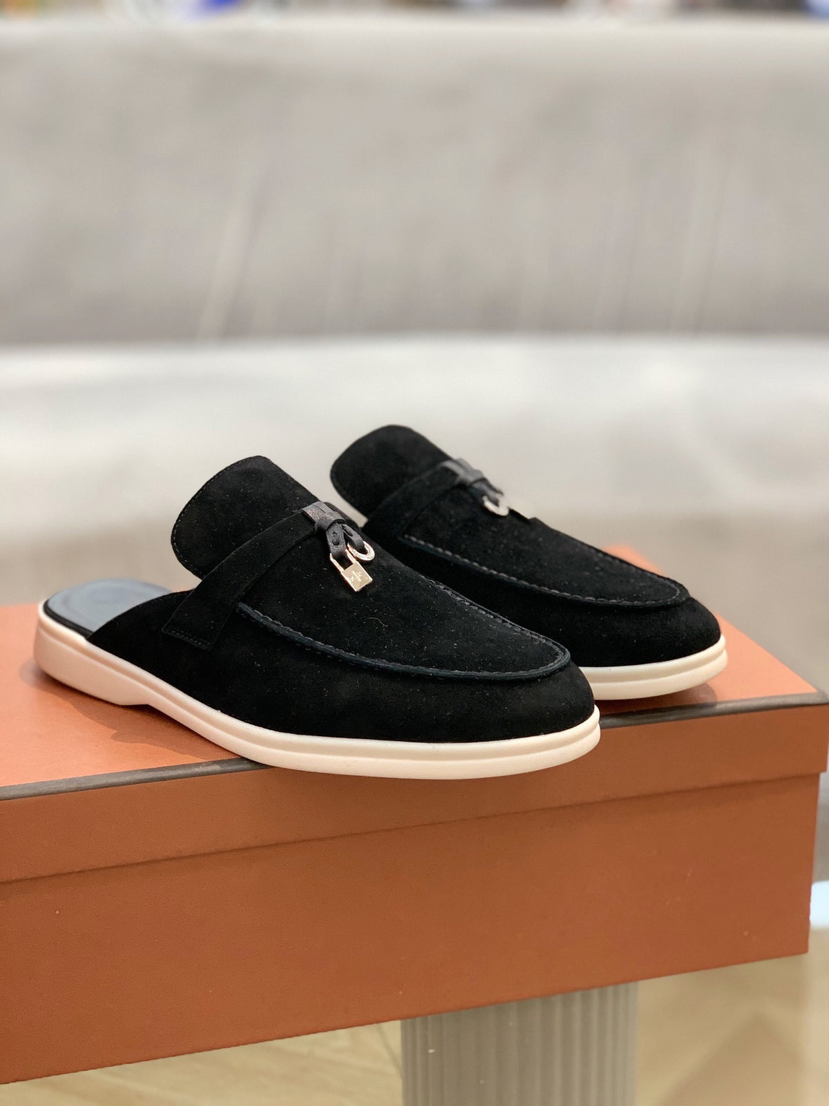 Casual Leather Slip-On Slippers