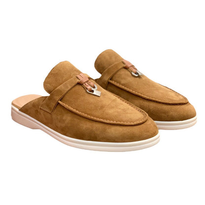 Casual Leather Slip-On Slippers