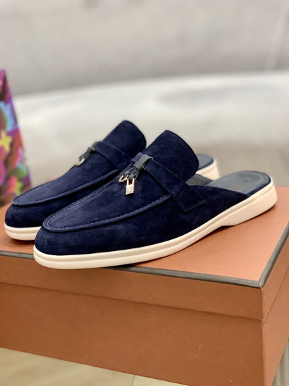Casual Leather Slip-On Slippers