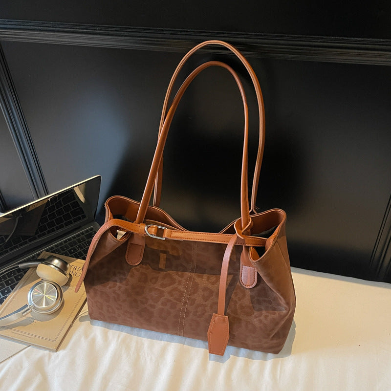 Casual Leopard Print Shoulder Handbag