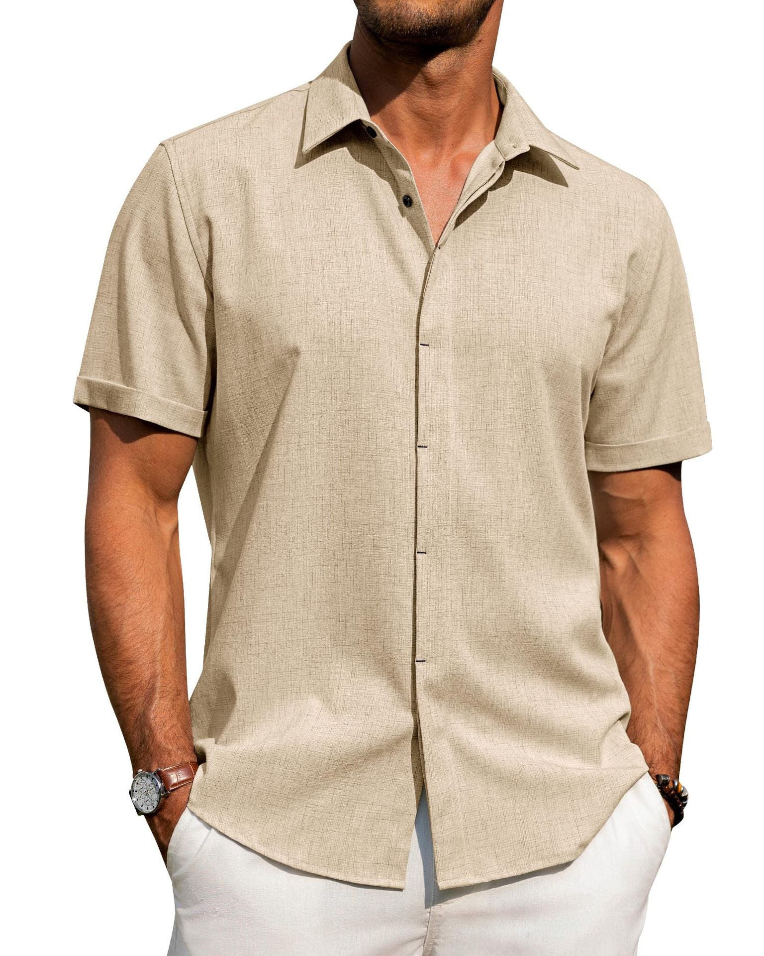 Casual Linen Short Sleeve Shirt