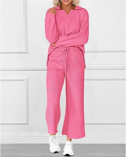 Casual Long-Sleeve Sweatshirt and Pants