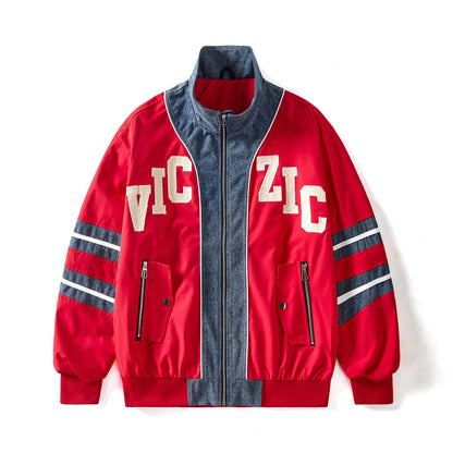Casual Loose Fit Baseball Jacket