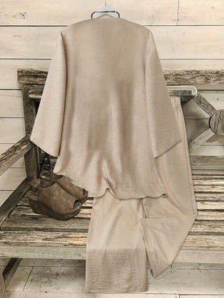 Casual Loose Long Pants Thin Top and Pants Set