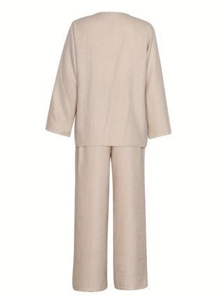 Casual Loose Long Pants Thin Top and Pants Set