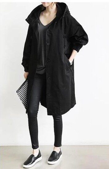 Casual Mid-Length Windbreaker Jacket
