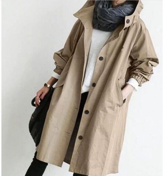 Casual Mid-Length Windbreaker Jacket