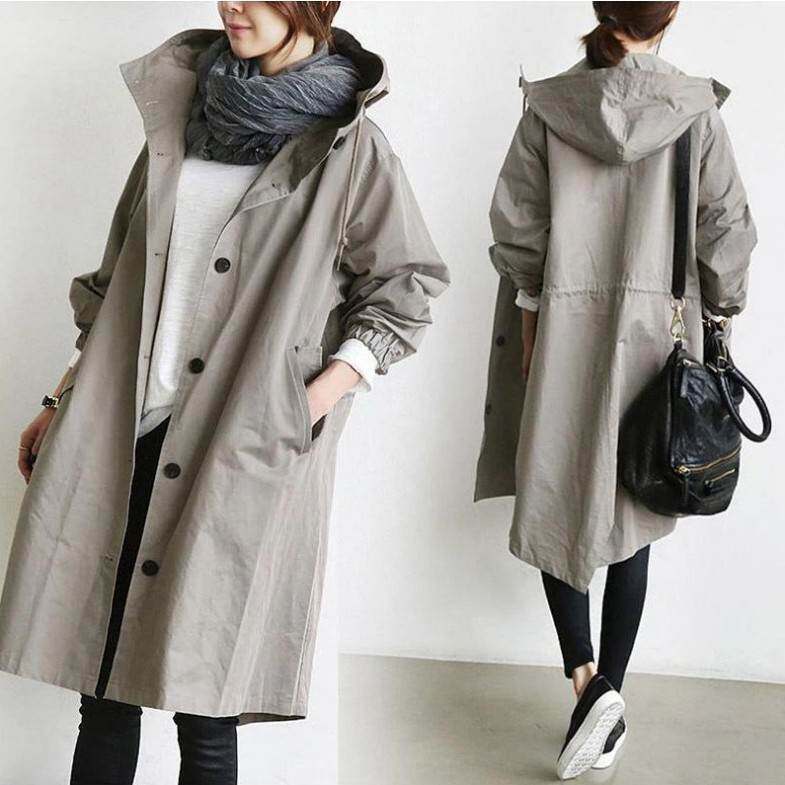 Casual Mid-Length Windbreaker Jacket