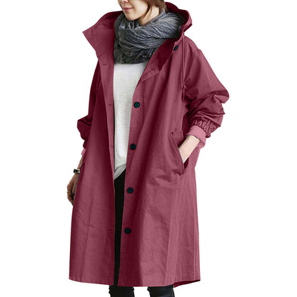 Casual Mid-Length Windbreaker Jacket
