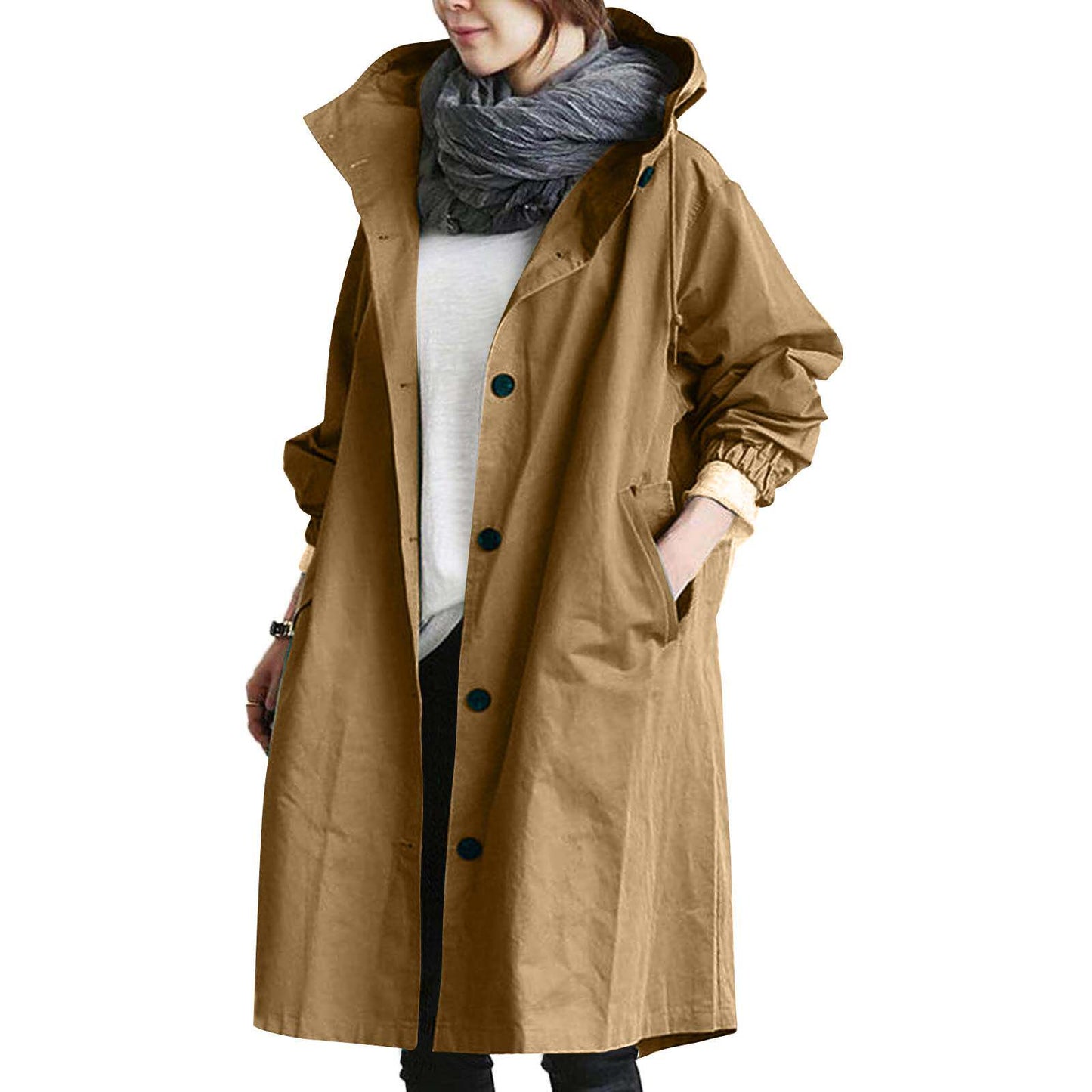 Casual Mid-Length Windbreaker Jacket