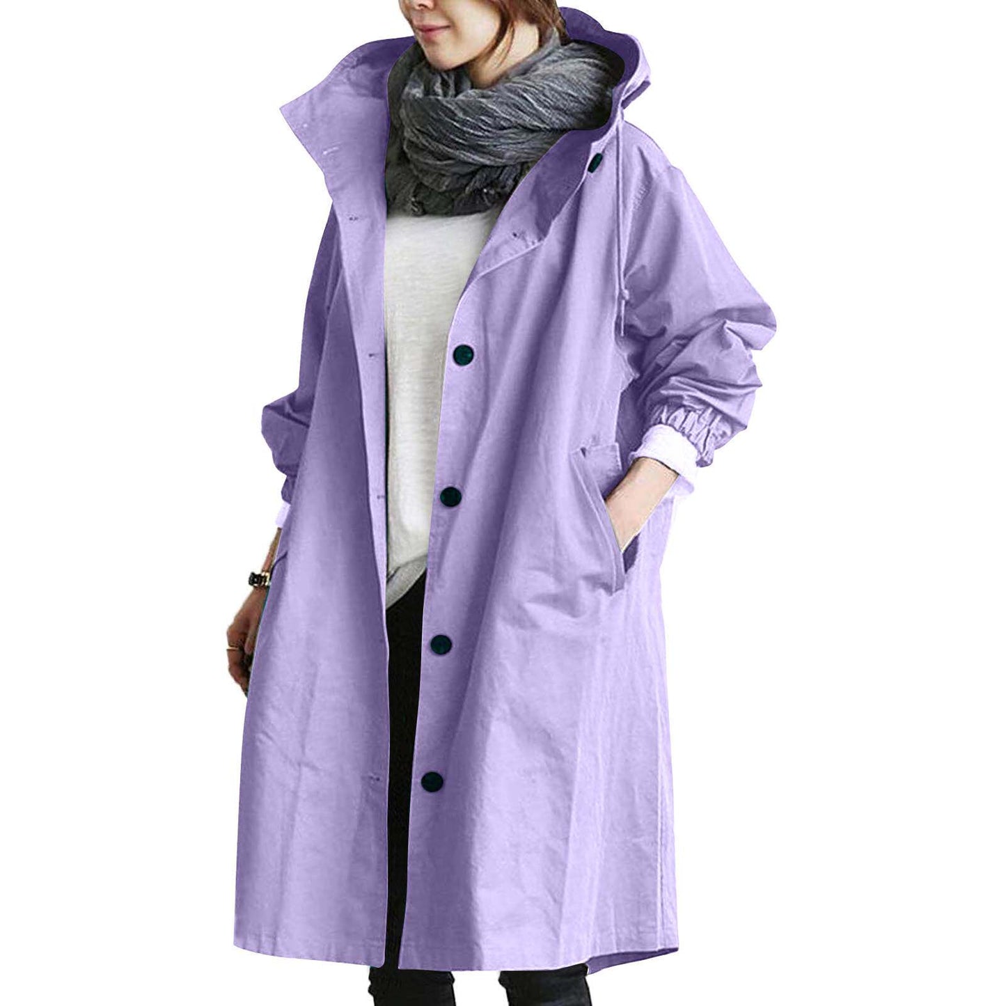 Casual Mid-Length Windbreaker Jacket