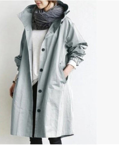 Casual Mid-Length Windbreaker Jacket