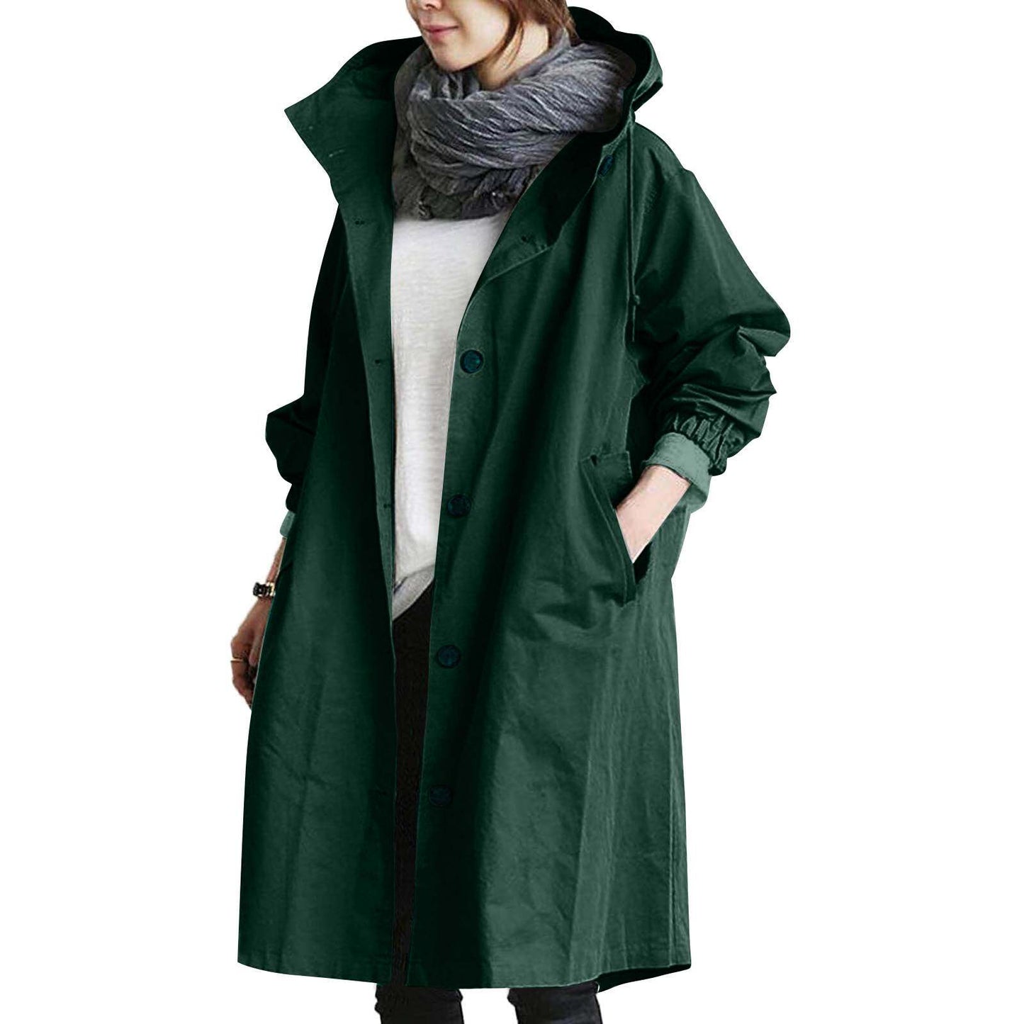 Casual Mid-Length Windbreaker Jacket