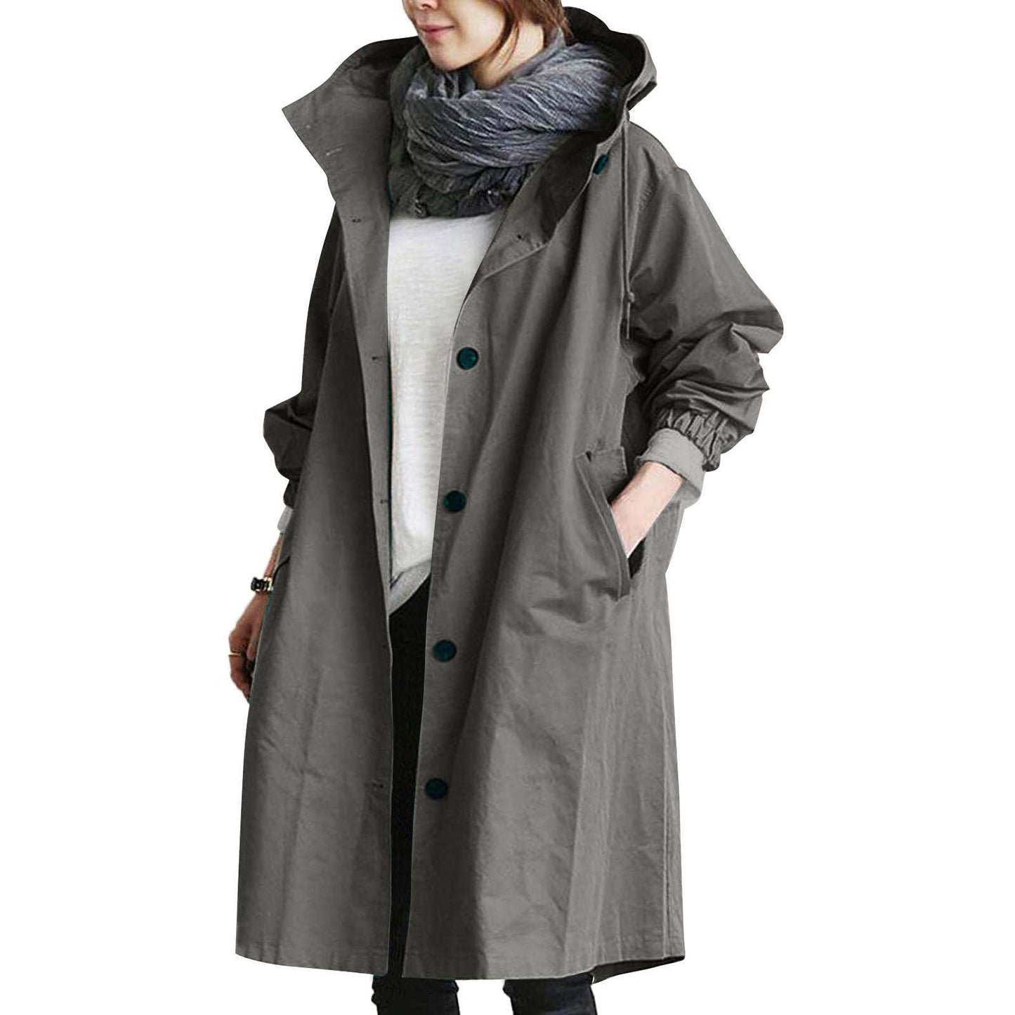 Casual Mid-Length Windbreaker Jacket