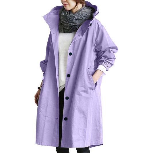 Casual Mid-Length Windbreaker Jacket