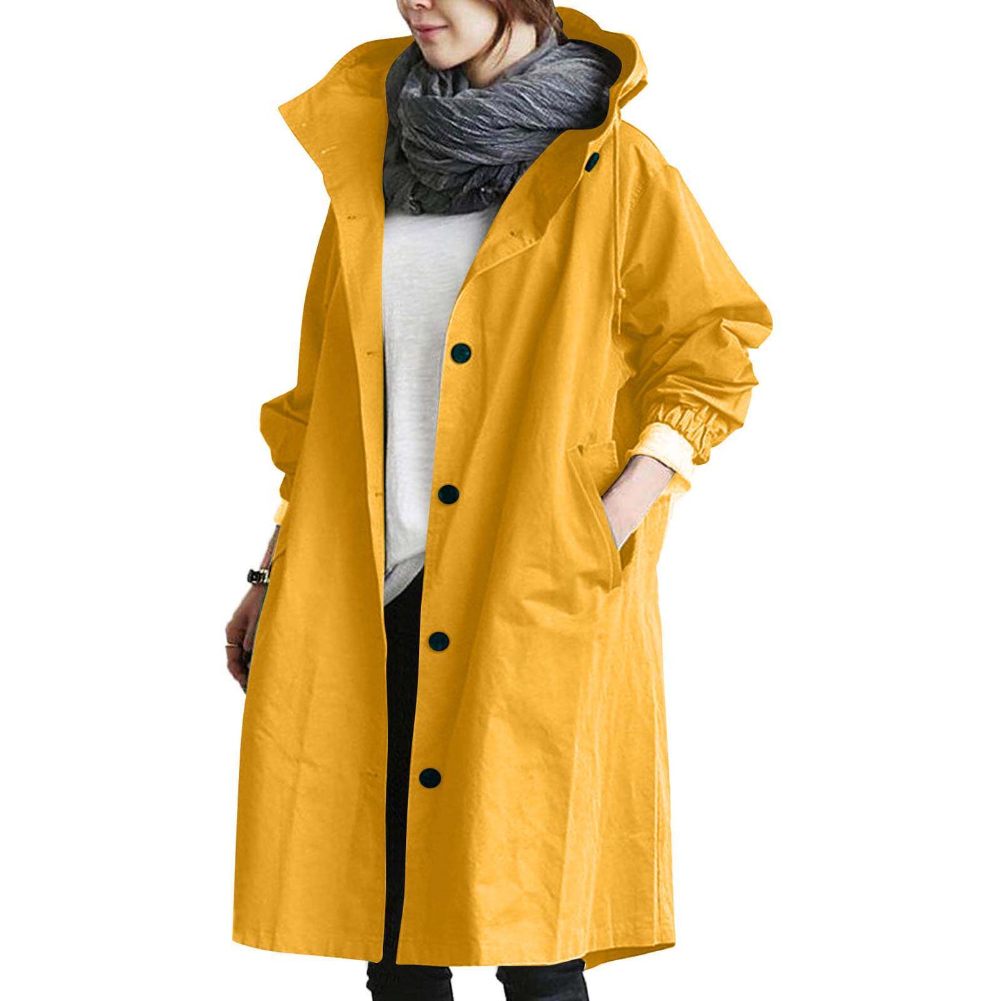 Casual Mid-Length Windbreaker Jacket