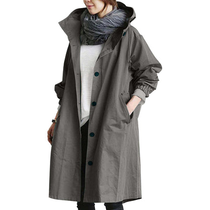 Casual Mid-Length Windbreaker Jacket