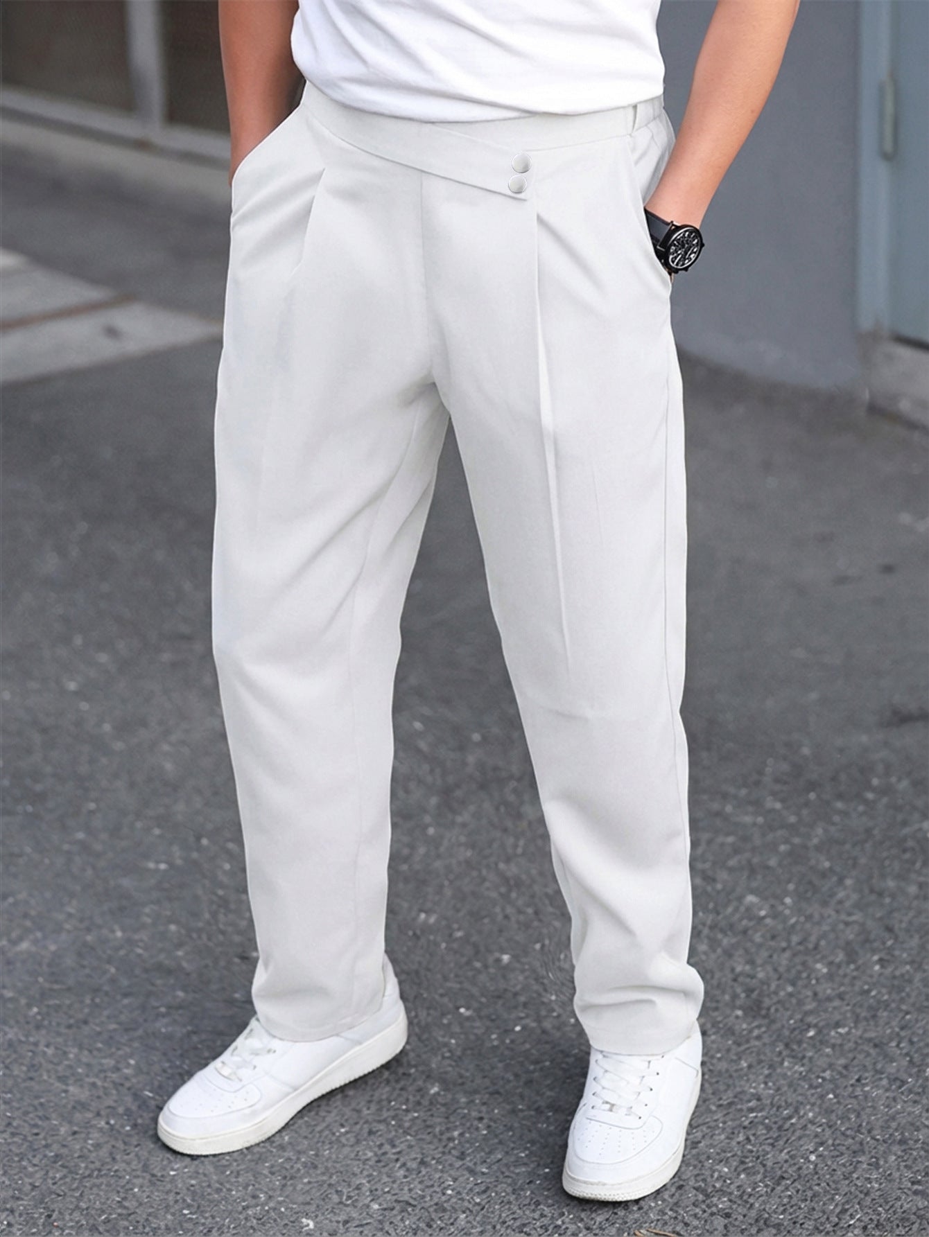 Casual Mid-Waist Men's Trousers