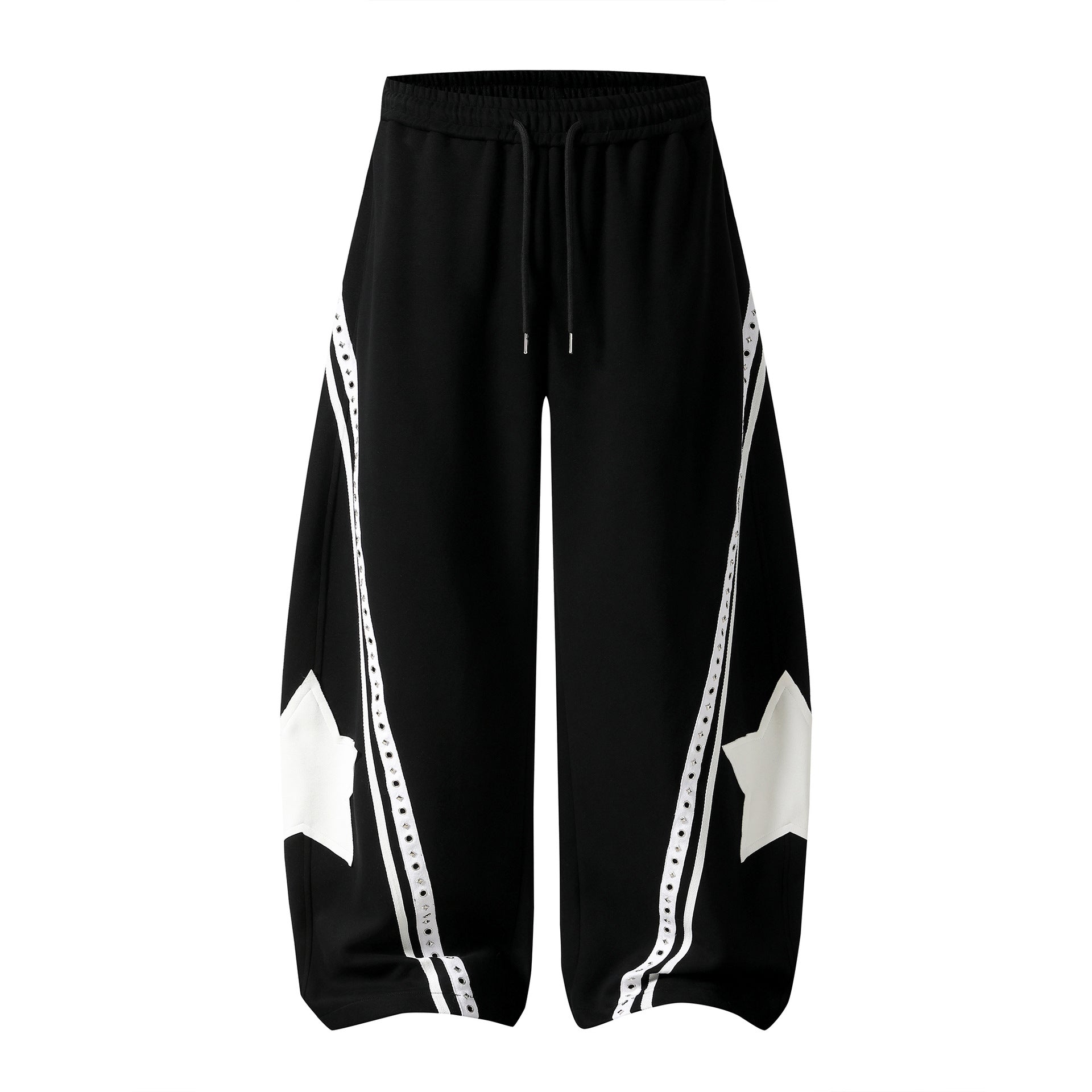 Casual Patchwork Drawstring Pants