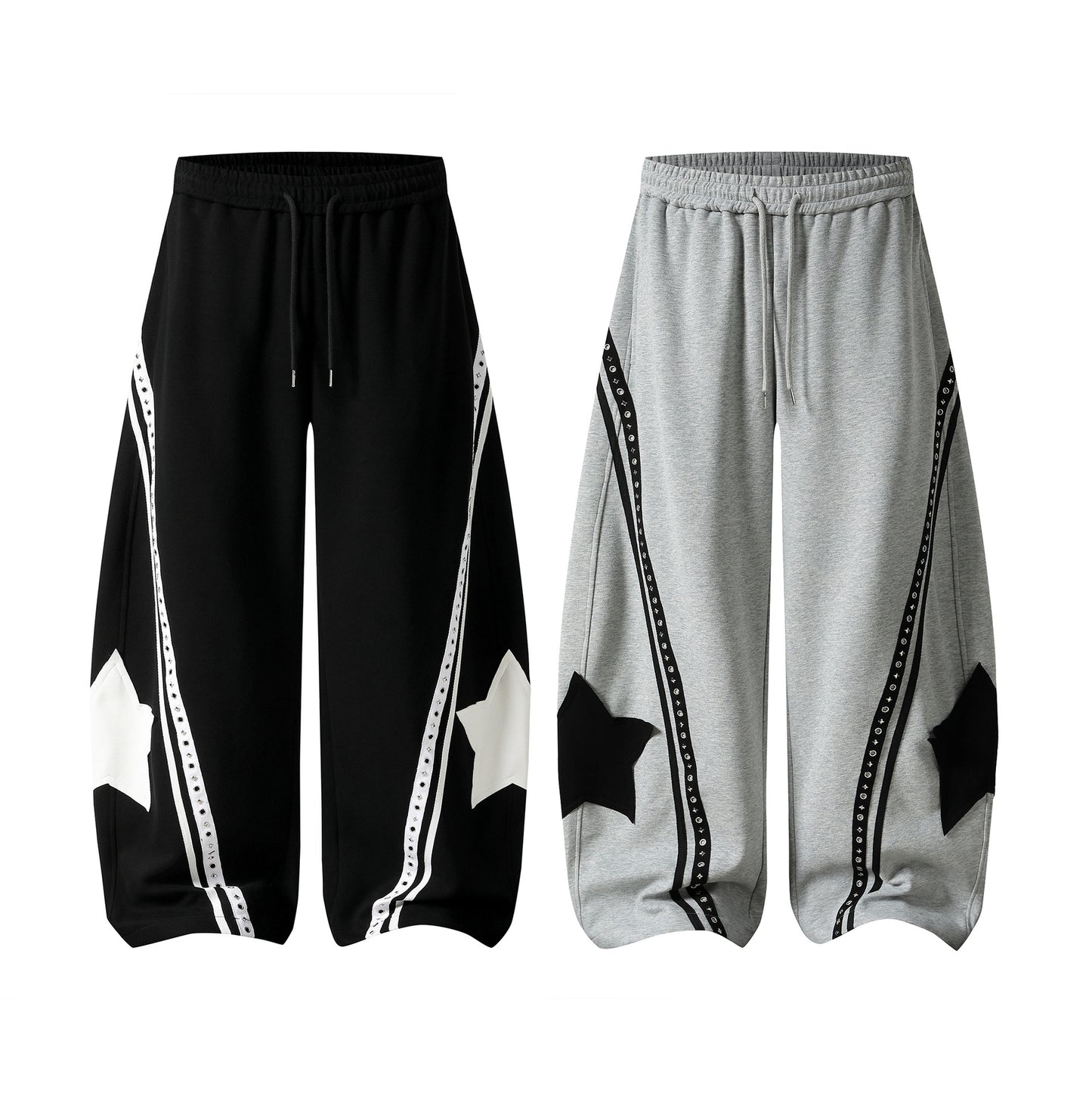Casual Patchwork Drawstring Pants
