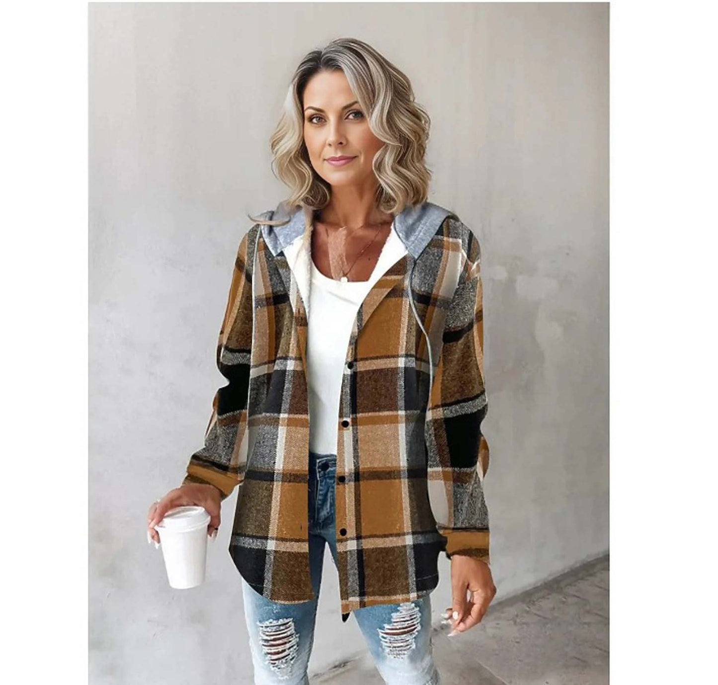 Casual Plaid Jacket for Women