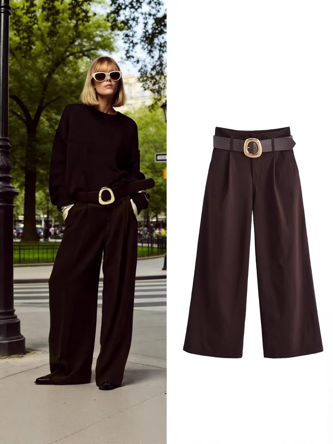 Casual pleated trousers