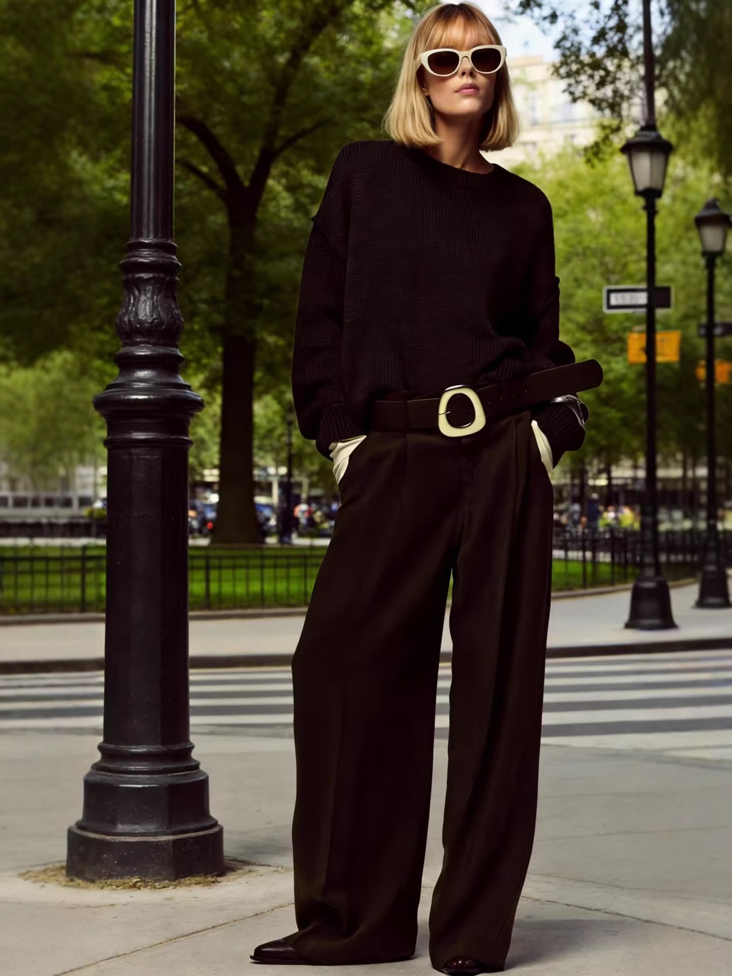 Casual pleated trousers