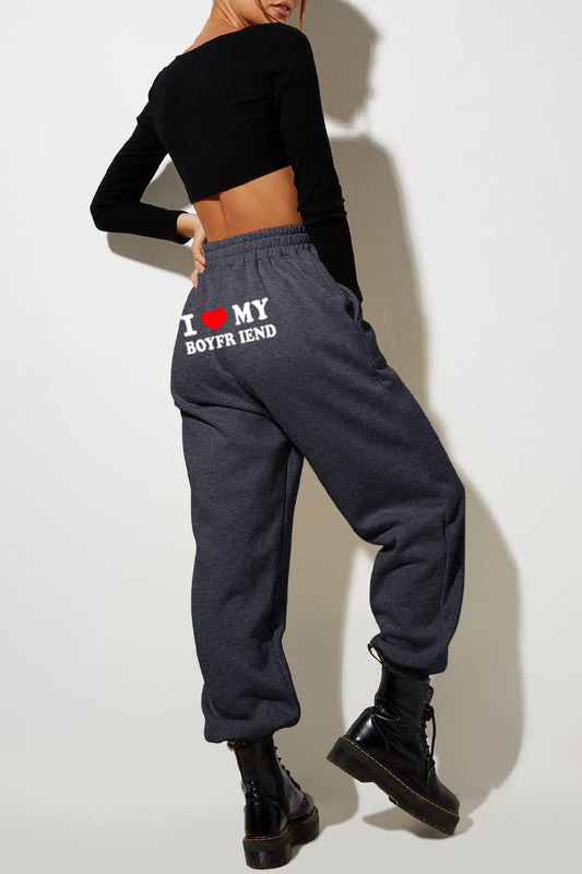Casual Printed High-Waisted Sweatpants