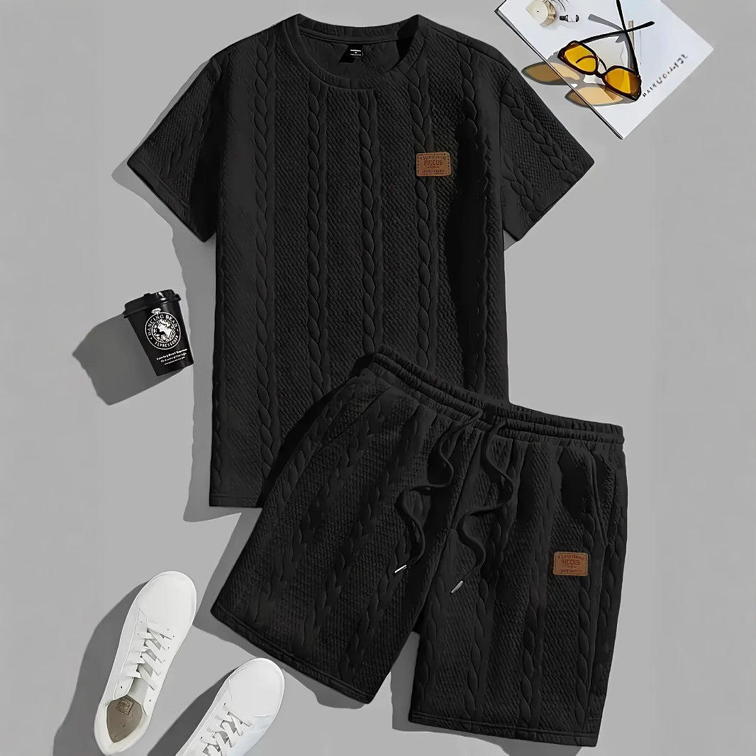 Casual Ribbed Short-Sleeved Set