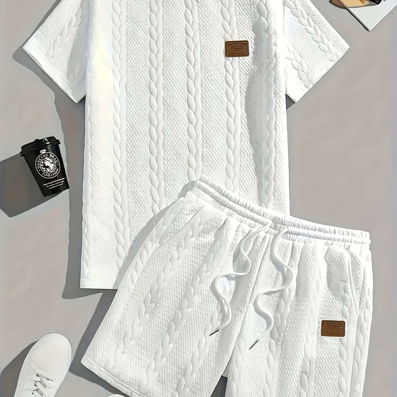 Casual Ribbed Short-Sleeved Set