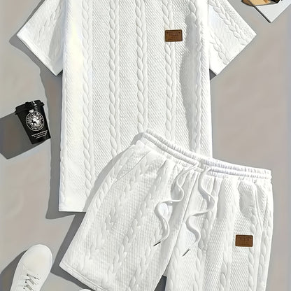 Casual Ribbed Short-Sleeved Set