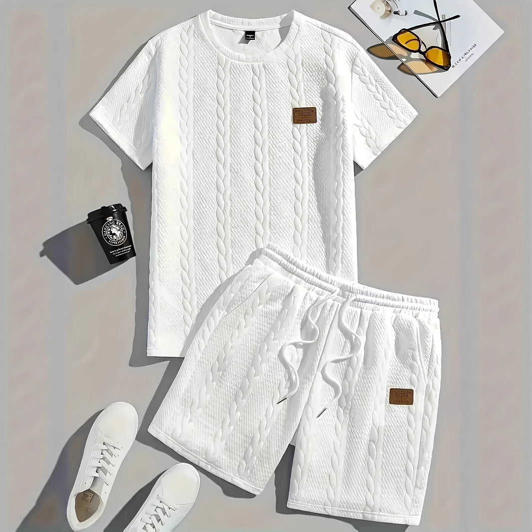 Casual Ribbed Short-Sleeved Set