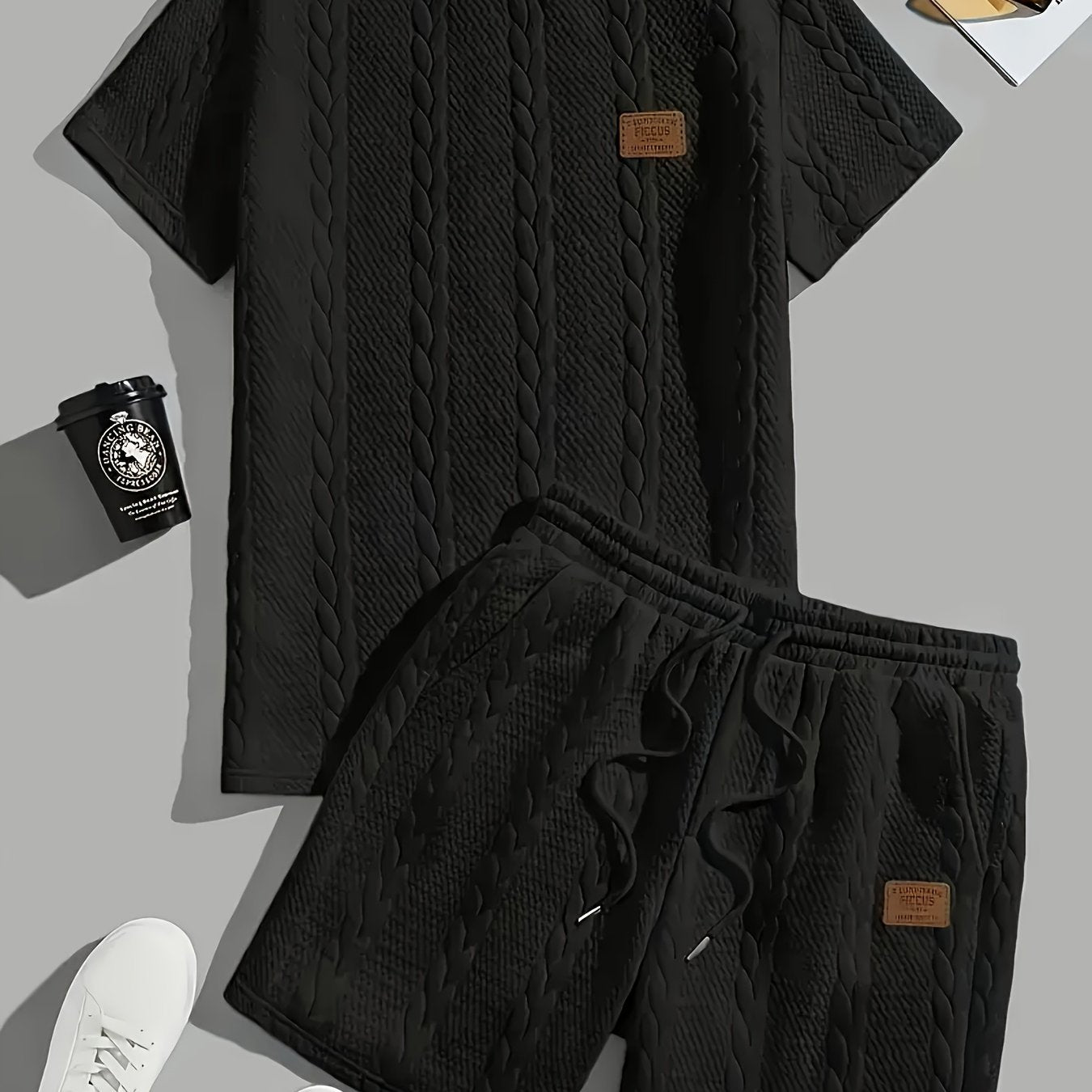 Casual Ribbed Short-Sleeved Set