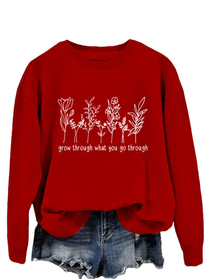 Casual round-neck hoodless sweatshirt