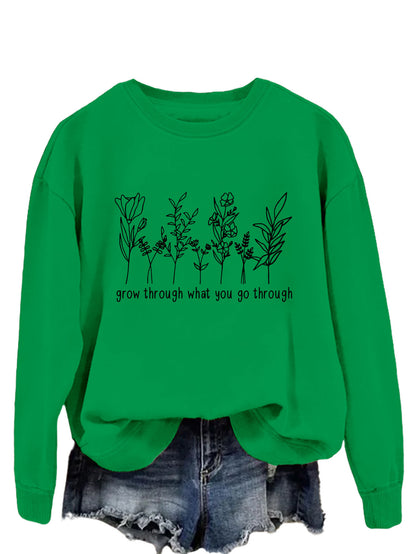 Casual round-neck hoodless sweatshirt