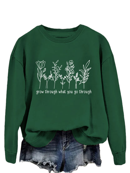 Casual round-neck hoodless sweatshirt