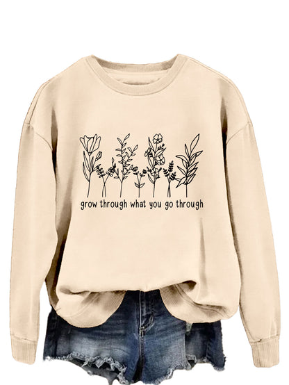 Casual round-neck hoodless sweatshirt