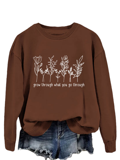 Casual round-neck hoodless sweatshirt