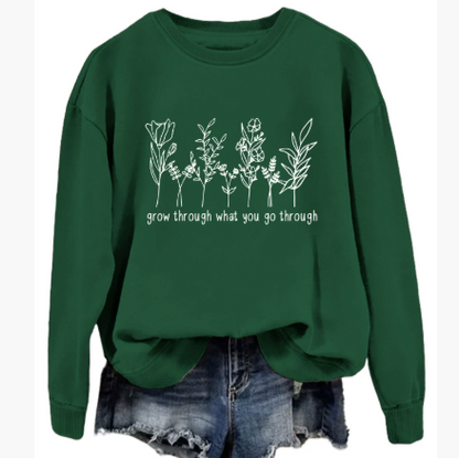 Casual round-neck hoodless sweatshirt