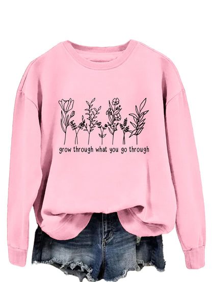 Casual round-neck hoodless sweatshirt