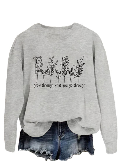 Casual round-neck hoodless sweatshirt