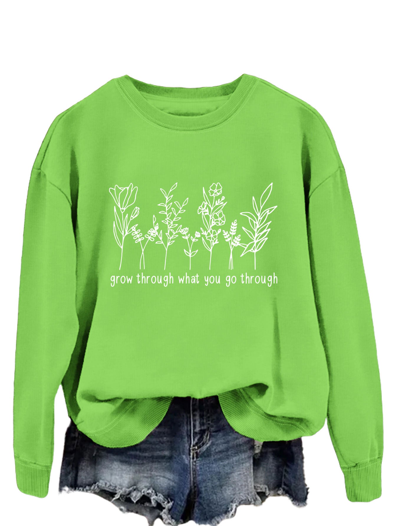 Casual round-neck hoodless sweatshirt