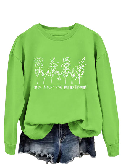 Casual round-neck hoodless sweatshirt