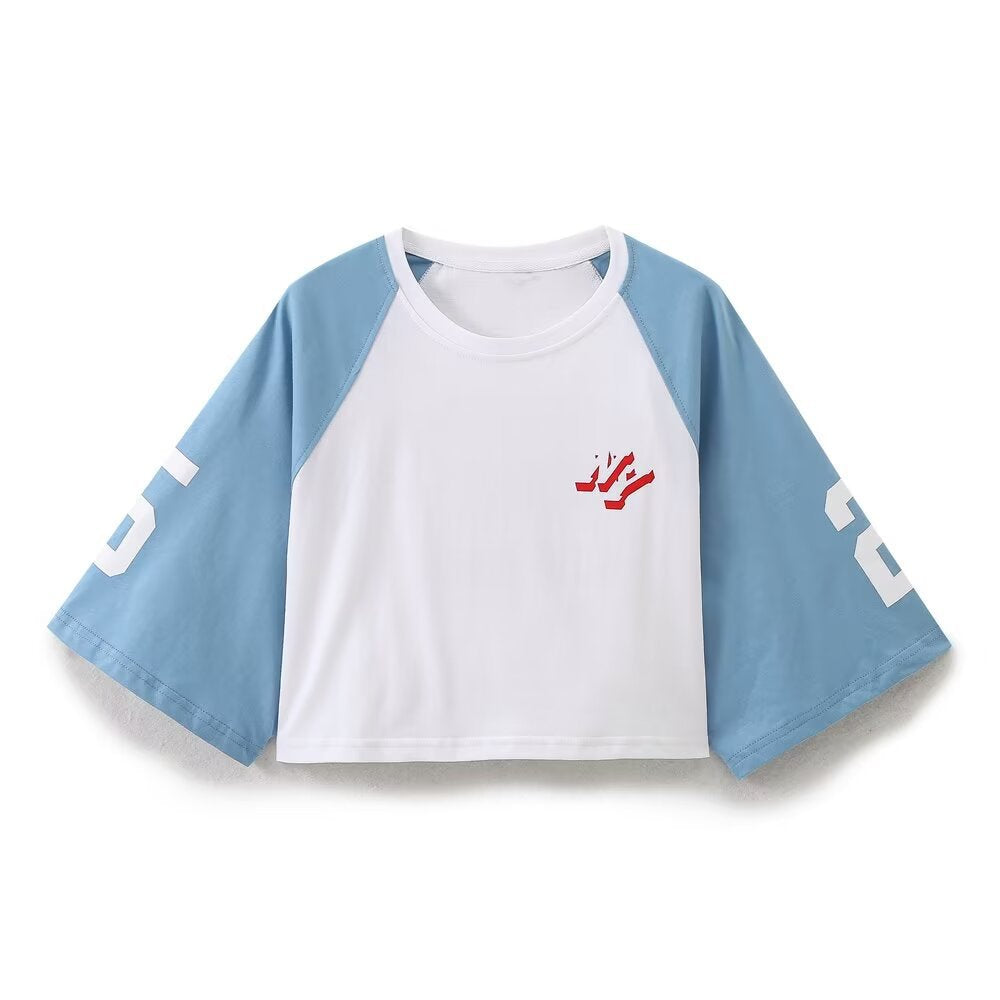 Casual round-neck short T-shirt and shorts
