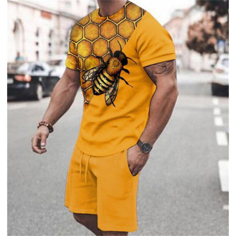 Casual Short-Sleeved Shorts Men's Suit