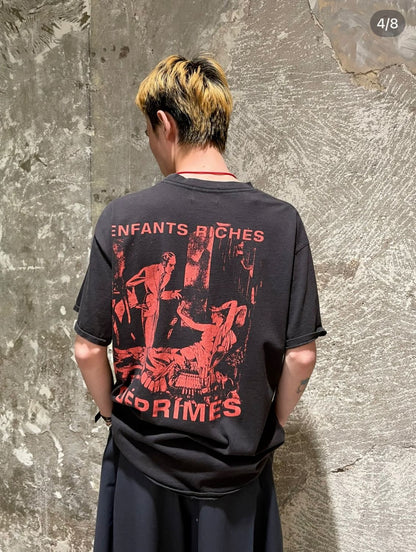 Casual short-sleeved T-shirt, printed cotton.