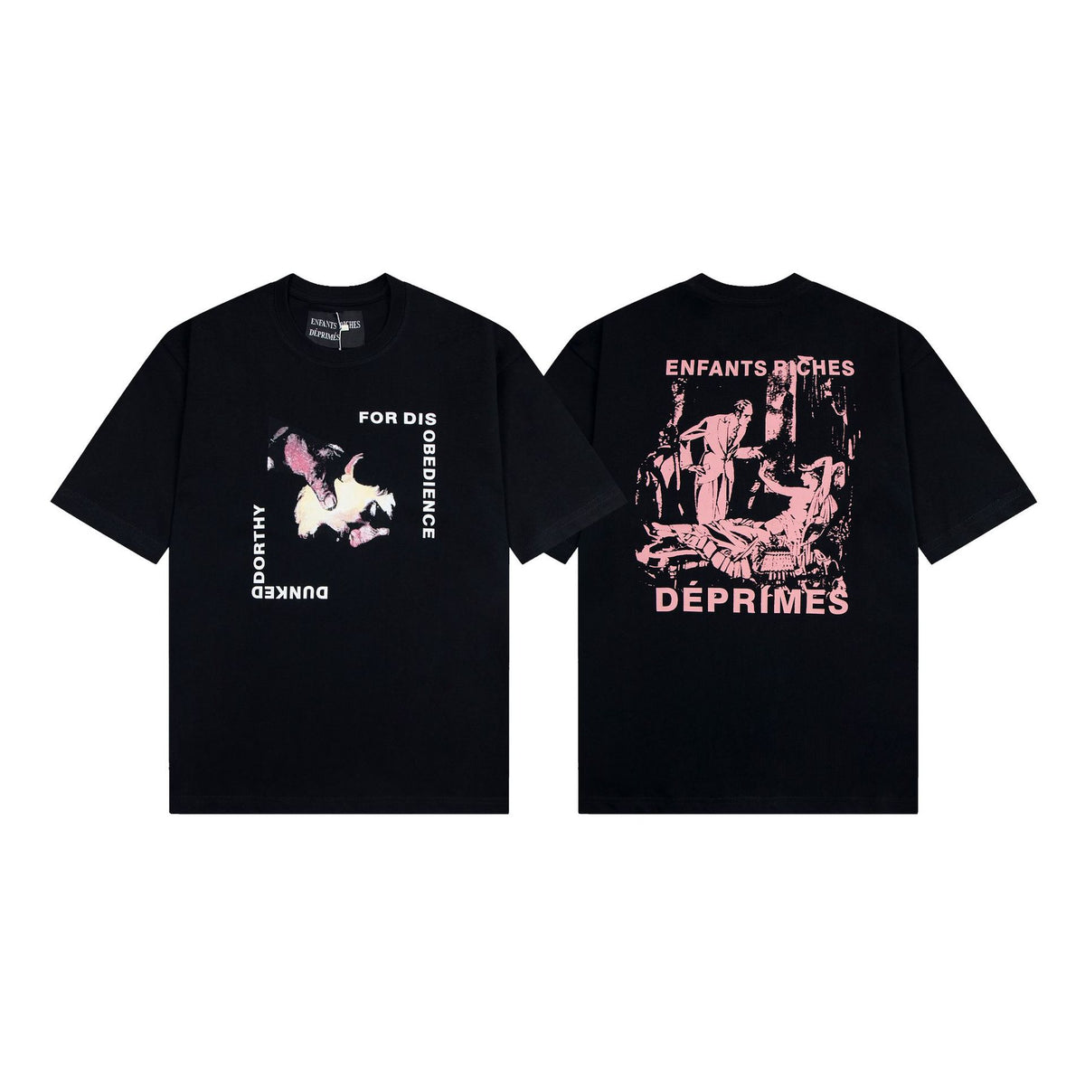Casual short-sleeved T-shirt, printed cotton.