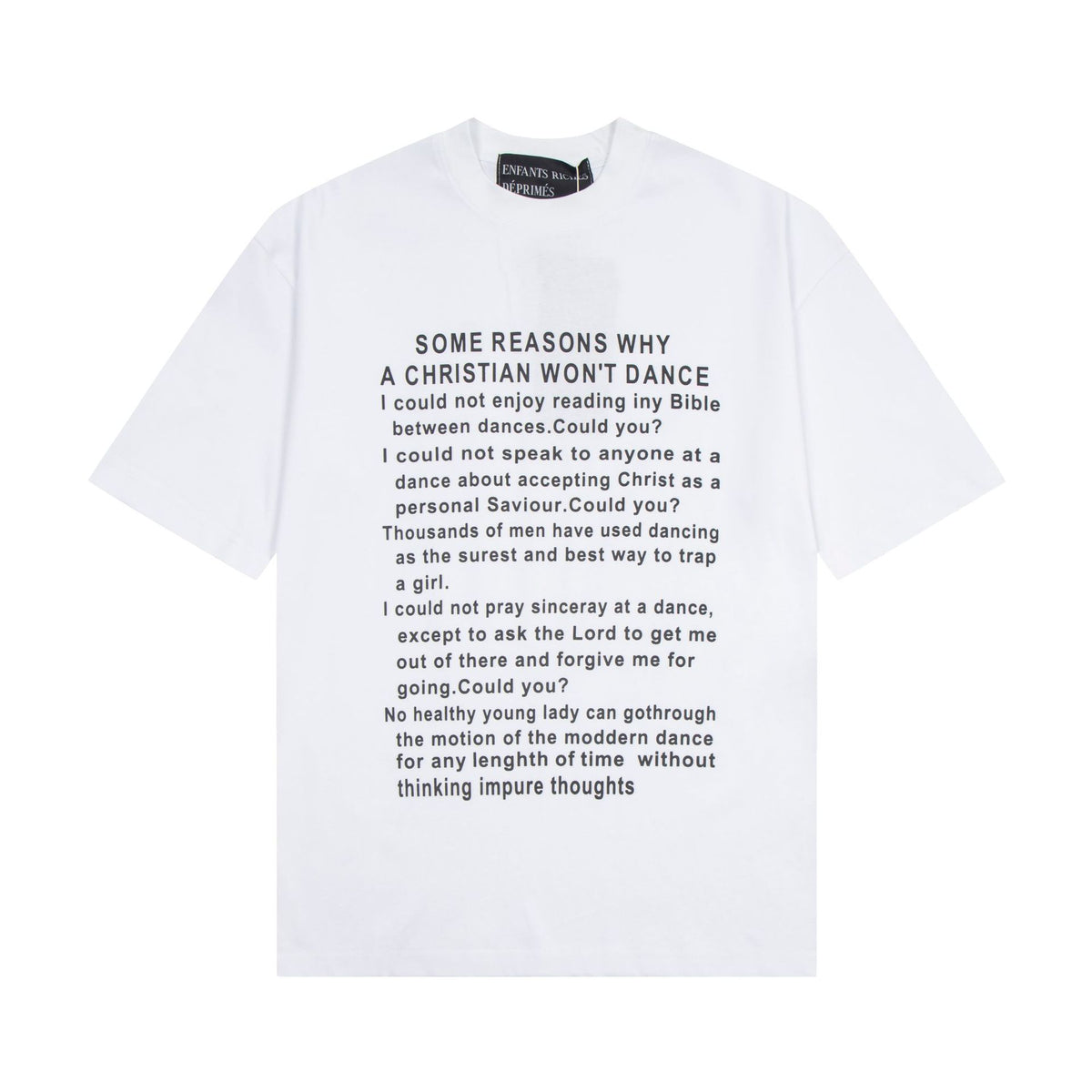 Casual short-sleeved T-shirt, printed cotton.